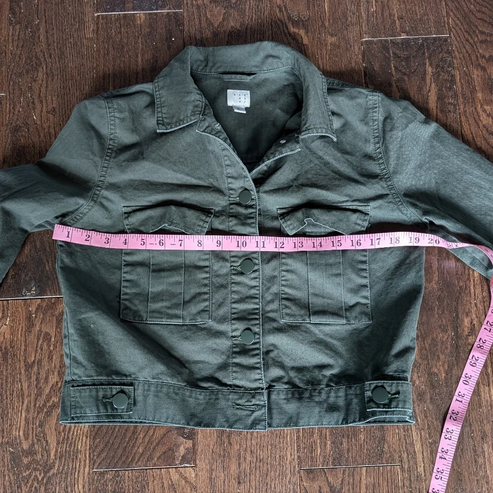 A New Day Cropped Jacket Olive Green - Picture 5 of 6